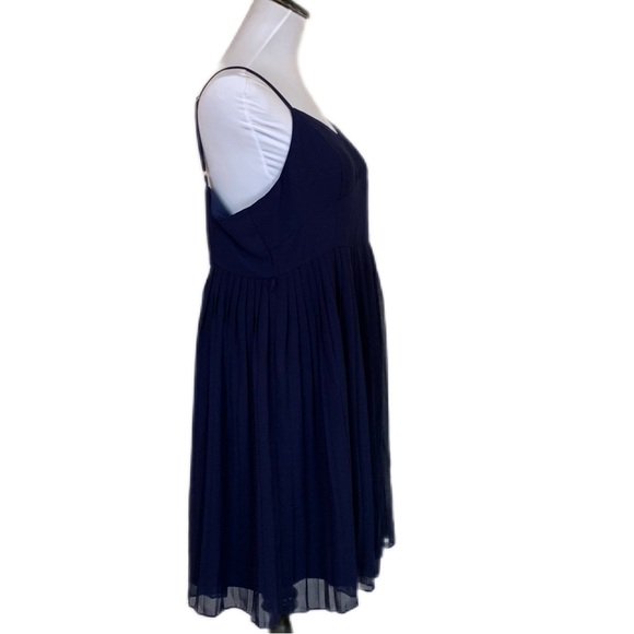 Modcloth | Spaghetti Straps | Navy | Micro Pleated | SZ XL - Picture 6 of 14